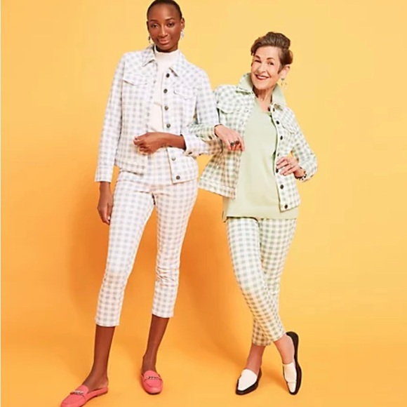 NWOT Isaac Mizrahi Gingham Pull-on Jean - Picture 5 of 15